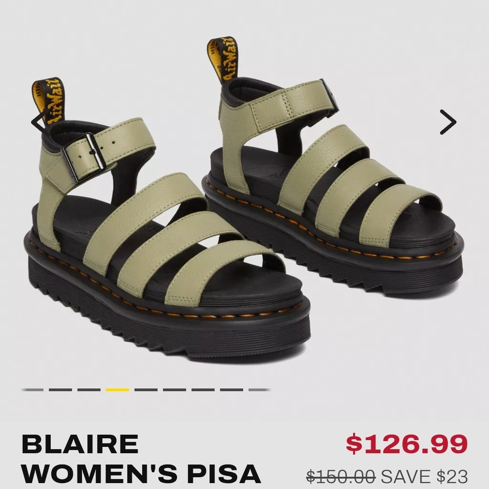 Dr. Martens Green and Black Chunky Platform Sandals
